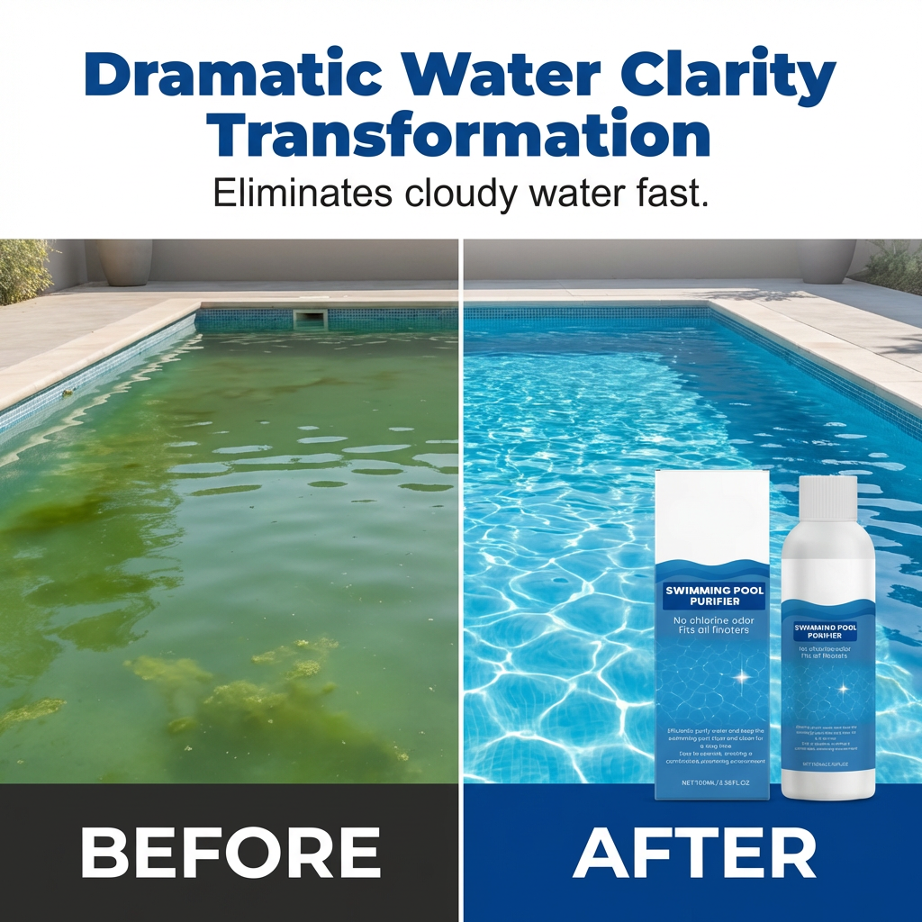 Solution d'Entretien Piscine 100 ml Sans Chlore Eau Limpide Anti-Algues Spa Jacuzzi Bassin Gonflable Hygiène | Koossa