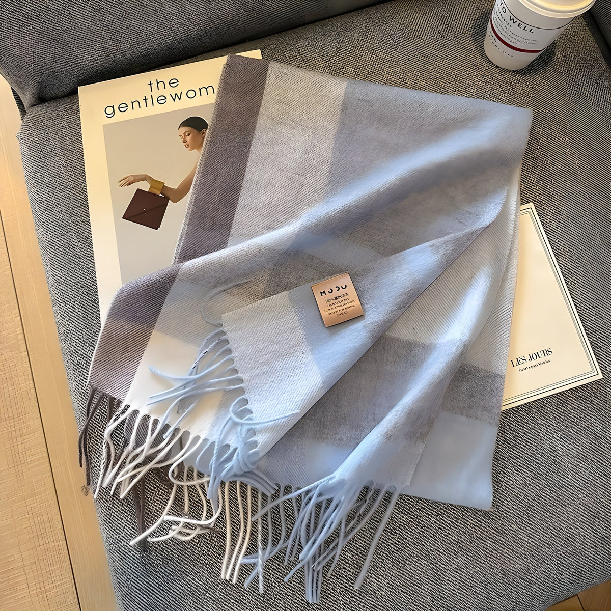 Plaid Cashmere Winter Scarf for Women 79 × 28 in Soft Wool Wrap Shawl Classic Checked Pattern Cold Weather Accessory | Lonoma