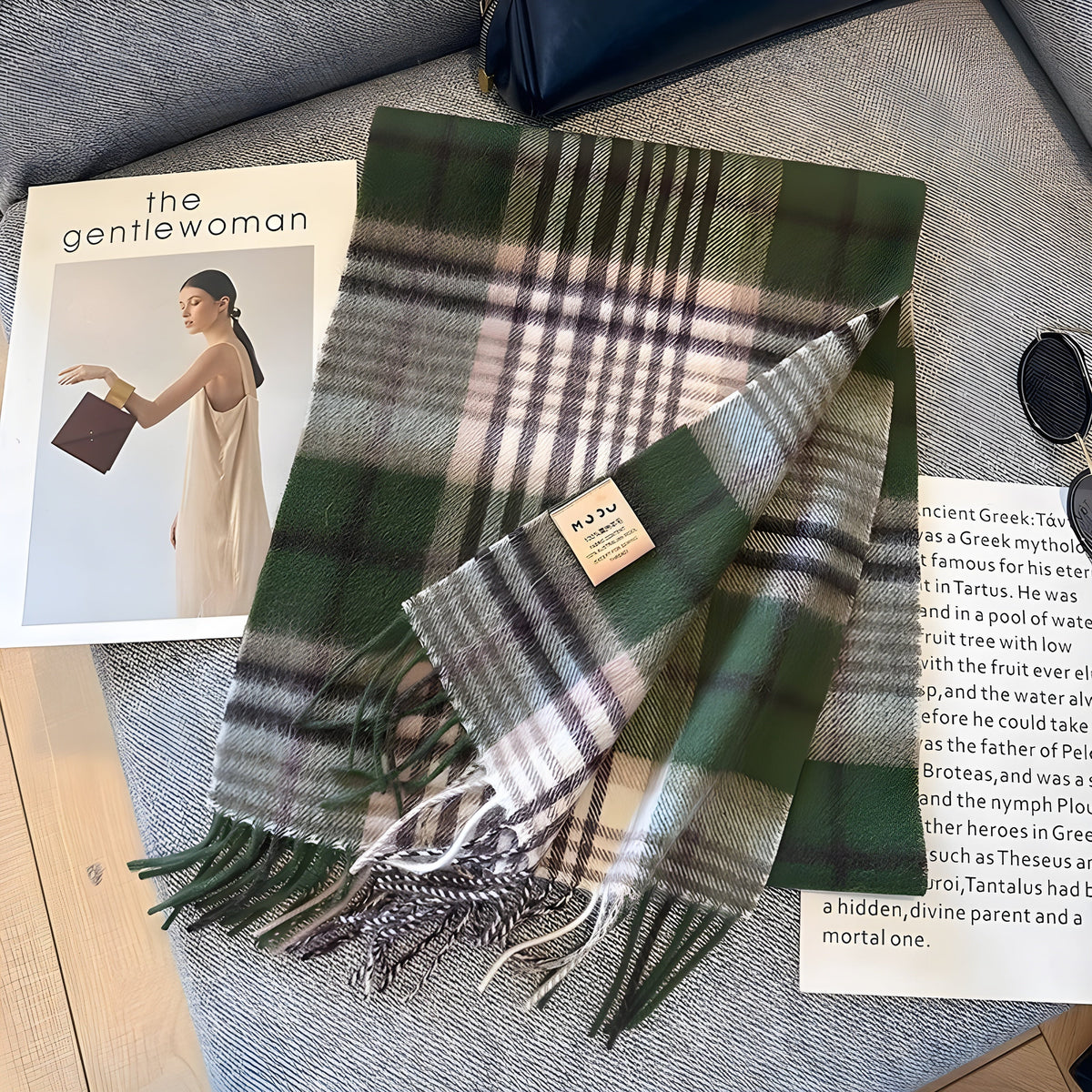 Plaid Cashmere Winter Scarf for Women 79 × 28 in Soft Wool Wrap Shawl Classic Checked Pattern Cold Weather Accessory | Lonoma