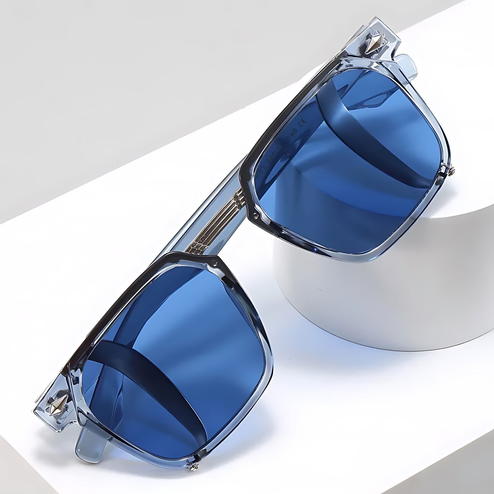 Square Frame Sunglasses with UV Protection and Blue Lenses — Modern Everyday Eyewear for Men | Koossa