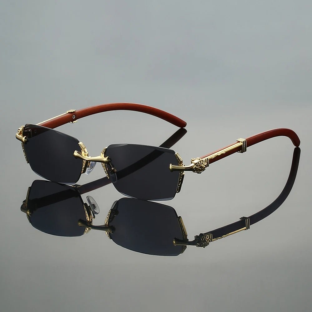 Rimless Sunglasses with Decorative Gold Temples and Gradient Lenses for UV400 Protection | Koossa