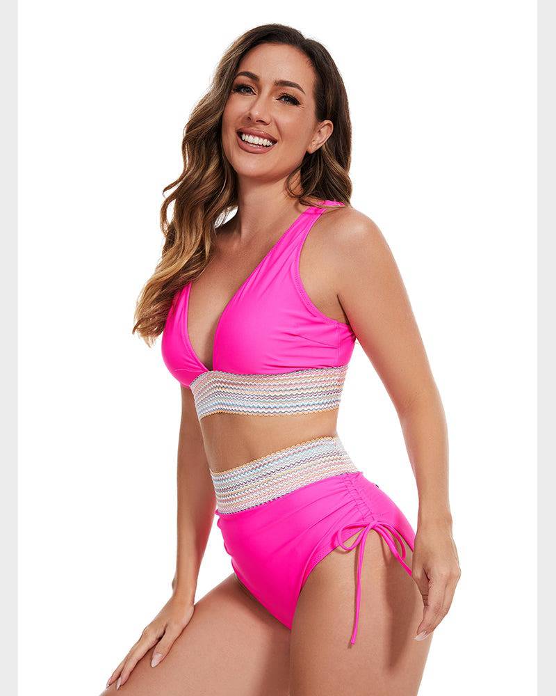 Women's High-Waisted Bikini Set — Tummy Control Two-Piece Swimsuit for Beach Holidays & Poolside Confidence | Koossa