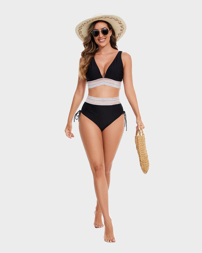 Women's High-Waisted Bikini Set — Tummy Control Two-Piece Swimsuit for Beach Holidays & Poolside Confidence | Koossa