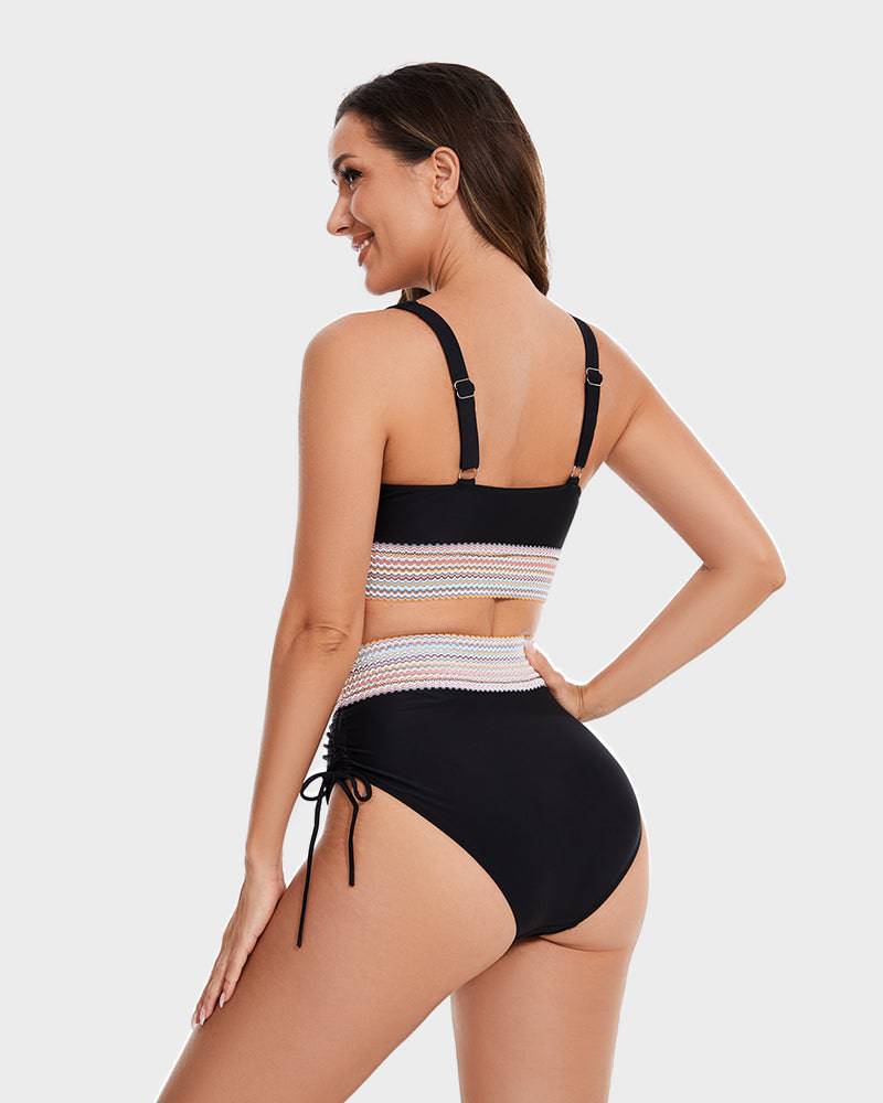 Women's High-Waisted Bikini Set — Tummy Control Two-Piece Swimsuit for Beach Holidays & Poolside Confidence | Koossa