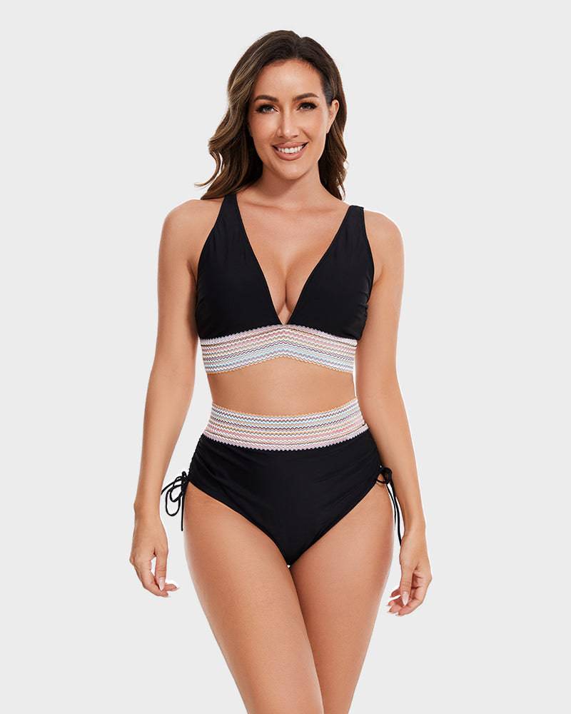 Women's High-Waisted Bikini Set — Tummy Control Two-Piece Swimsuit for Beach Holidays & Poolside Confidence | Koossa