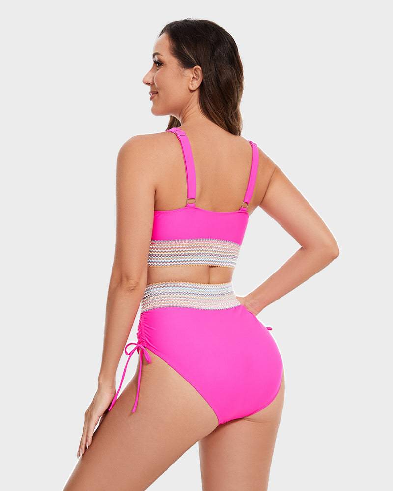 Women's High-Waisted Bikini Set — Tummy Control Two-Piece Swimsuit for Beach Holidays & Poolside Confidence | Koossa
