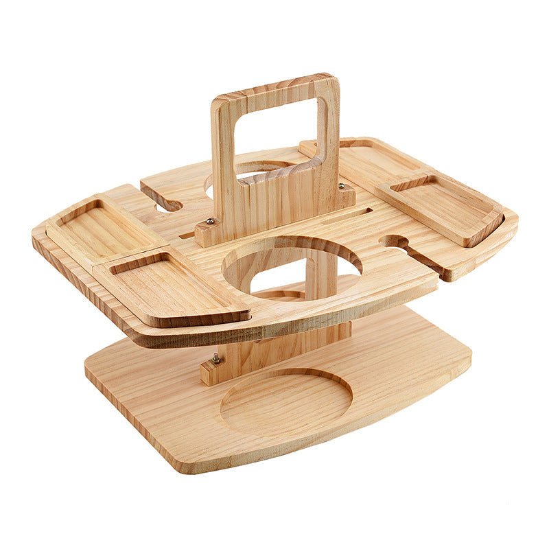 Table à Vin Pliante en Bois Naturel pour Extérieur Pique-Nique Apéritif Jardin Terrasse Balcon Élégante | Koossa