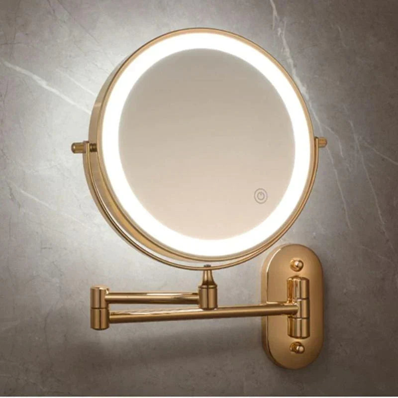 LED Lighted Wall Mount Makeup Mirror 8 Inch Magnifying Vanity Mirror with Touch Control USB-C Rechargeable for Bathroom, Shaving & Skincare | Lonoma