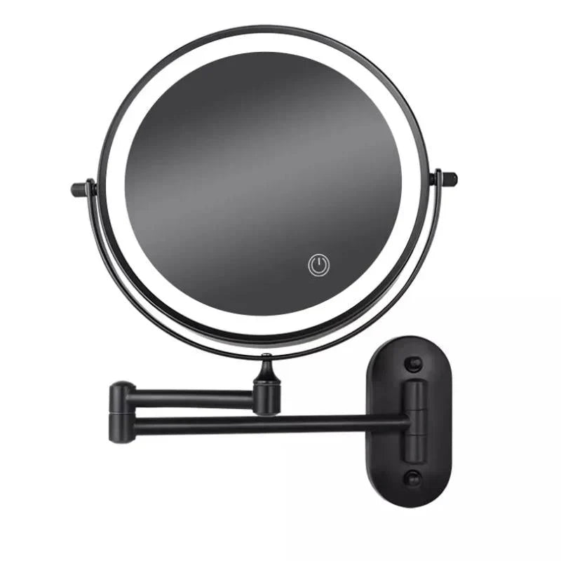 LED Lighted Wall Mount Makeup Mirror 8 Inch Magnifying Vanity Mirror with Touch Control USB-C Rechargeable for Bathroom, Shaving & Skincare | Lonoma