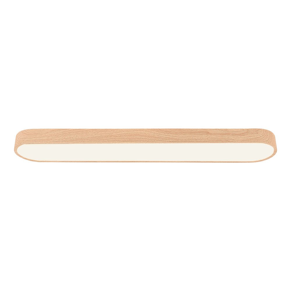 Plafonnier Ovale LED Effet Bois Métal 65-90 cm Blanc Chaud Blanc Froid Salon Chambre Cuisine Intégré Design | Koossa