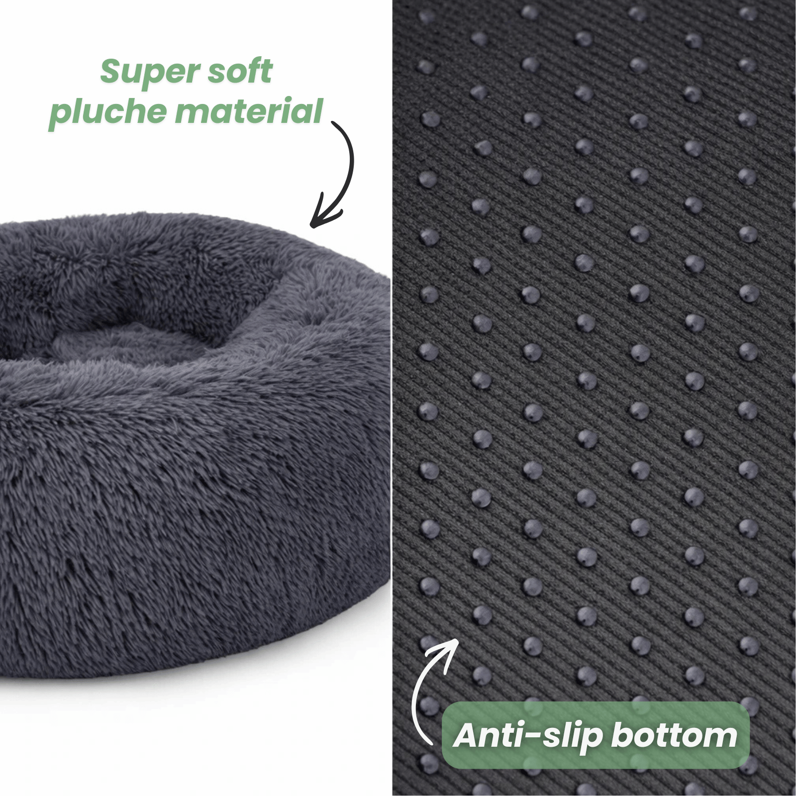 Dog Donut Bed Plush Self-Warming Raised Rim S–3XL 40–100cm Joint Support Calming Cat Dog Round Nest Bed Washable | Koossa