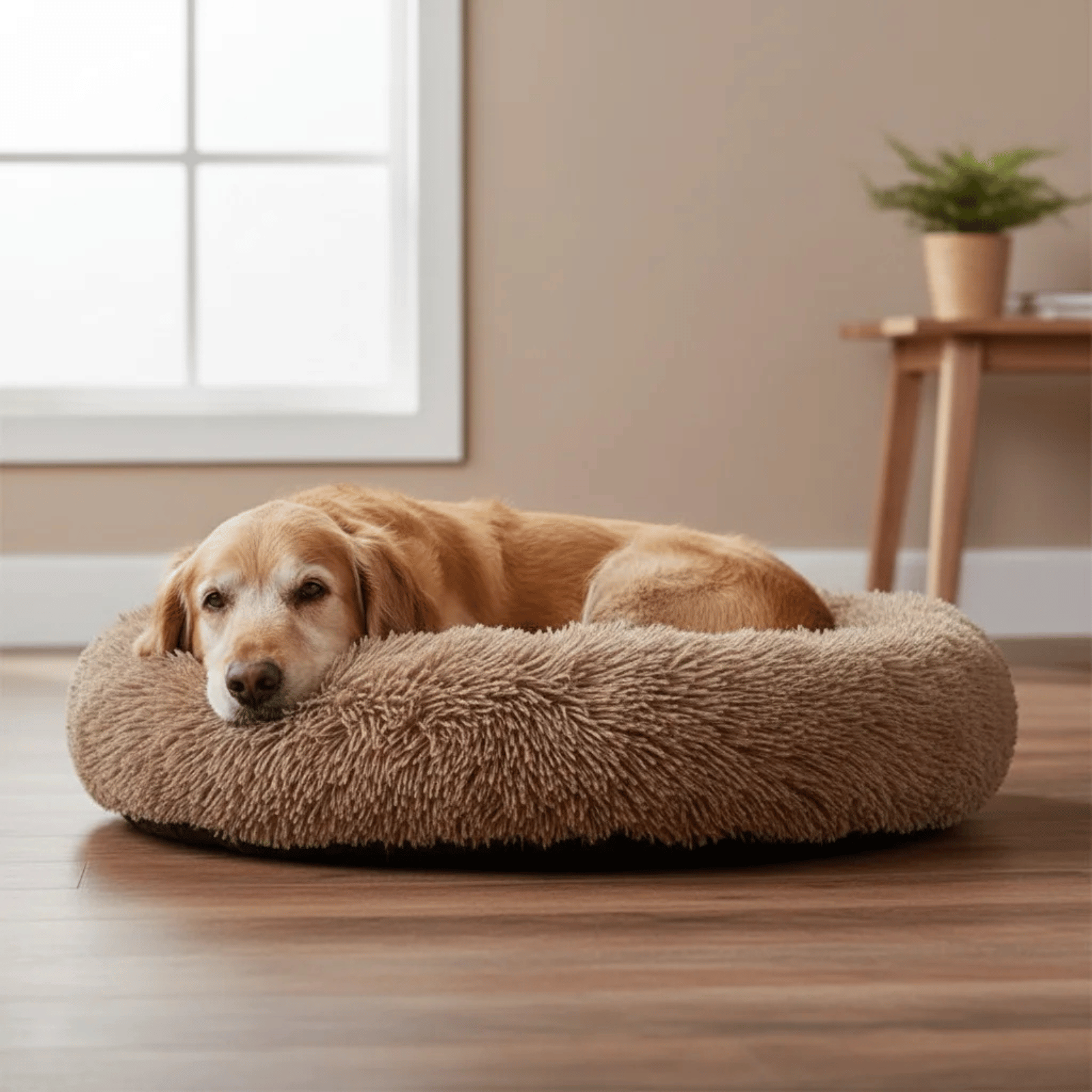 Dog Donut Bed Plush Self-Warming Raised Rim S–3XL 40–100cm Joint Support Calming Cat Dog Round Nest Bed Washable | Koossa