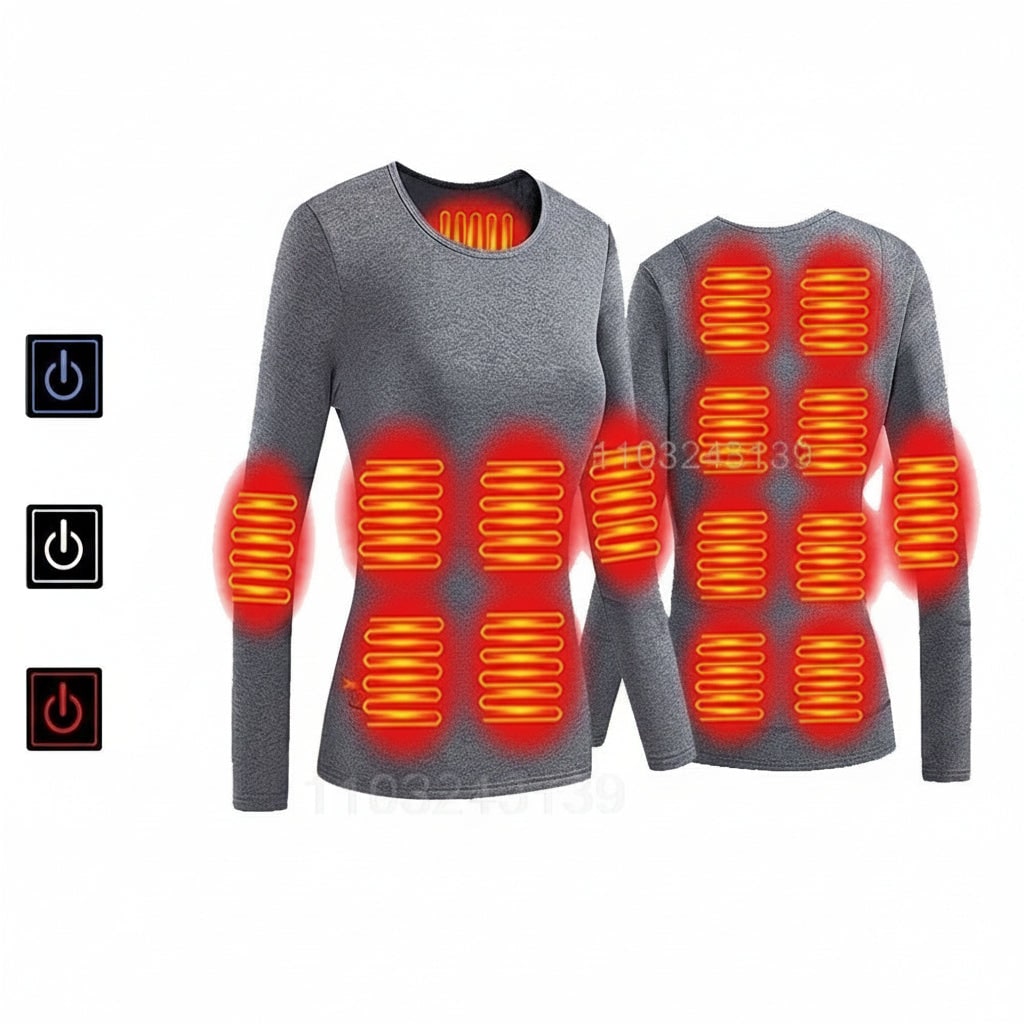 USB Rechargeable Heated Base Layer Set with 3 Heat Settings for Winter Sports and Outdoor Activities | Lonoma