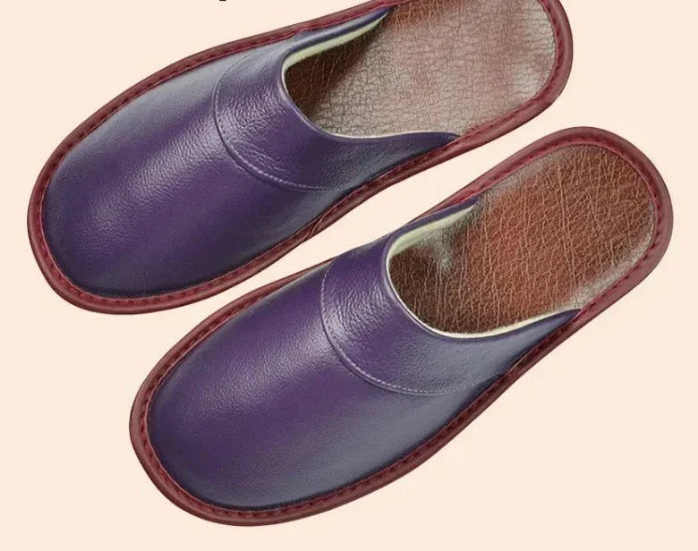 Men's Genuine Leather House Slippers, Soft Indoor Moccasin Slippers for Fall & Winter, Cozy Lightweight Home Shoes for Men | Lonoma