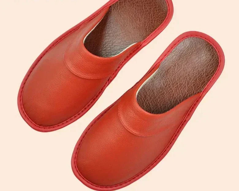 Men's Genuine Leather House Slippers, Soft Indoor Moccasin Slippers for Fall & Winter, Cozy Lightweight Home Shoes for Men | Lonoma