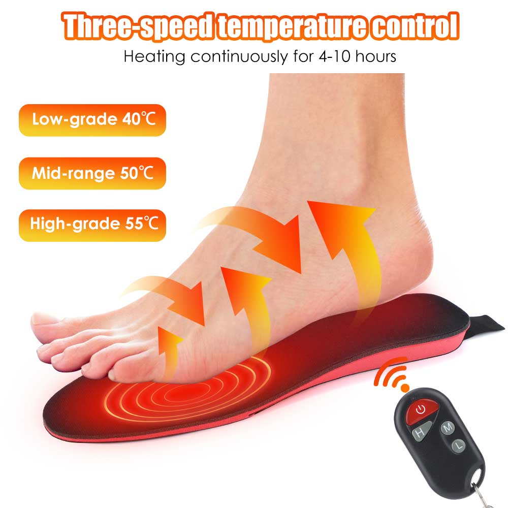 Rechargeable Heated Shoe Insoles with 3 Temperature Settings for Winter Warmth | Lonoma
