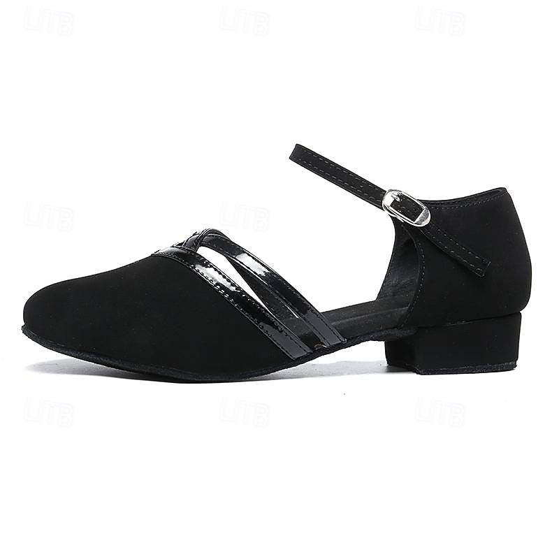 Women's Black Dance Shoes — Elegant Ballroom Shoes with Adjustable Ankle Strap for Latin & Ballroom Dancing | Koossa