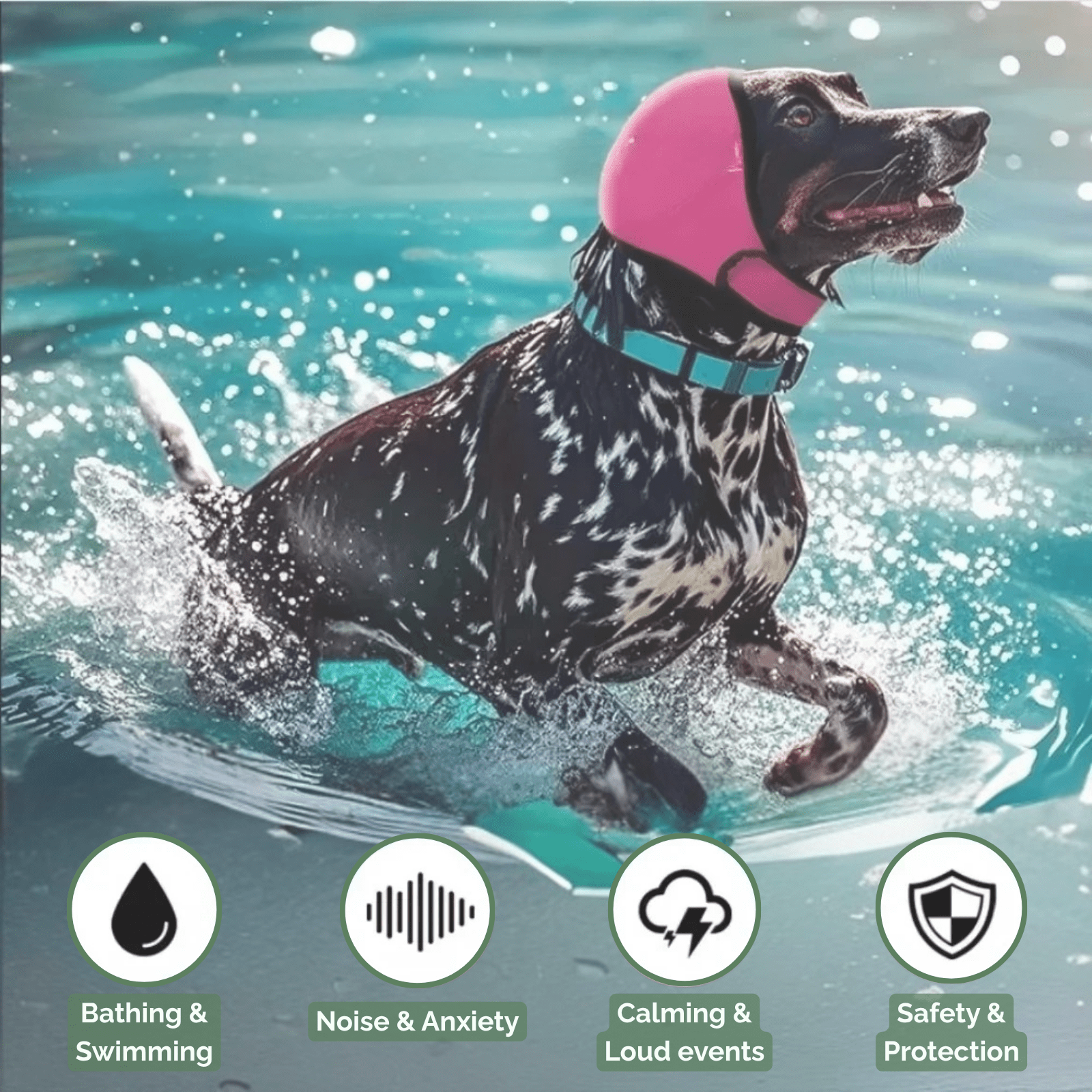 Dog Ear Protection Hood Noise Reduction Waterproof Adjustable S M L Fireworks Thunder Grooming Anxiety | Koossa