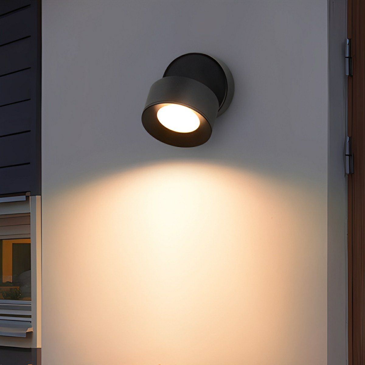 Outdoor LED Wall Spotlight, Adjustable Head Black Cast Aluminum IP65 Light for Patio, Garden, Porch, Entryway, Landscape & Walkway | Lonoma