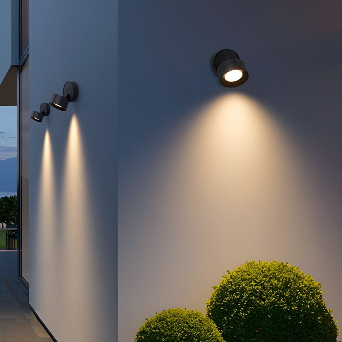 Outdoor LED Wall Spotlight, Adjustable Head Black Cast Aluminum IP65 Light for Patio, Garden, Porch, Entryway, Landscape & Walkway | Lonoma
