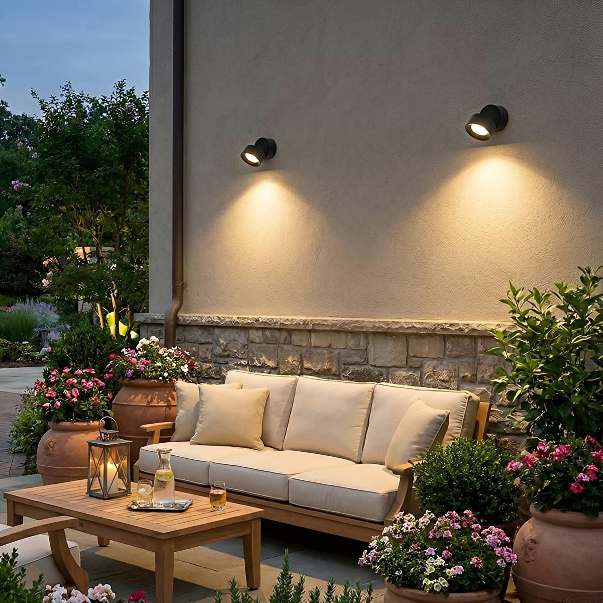 Outdoor LED Wall Spotlight, Adjustable Head Black Cast Aluminum IP65 Light for Patio, Garden, Porch, Entryway, Landscape & Walkway | Lonoma