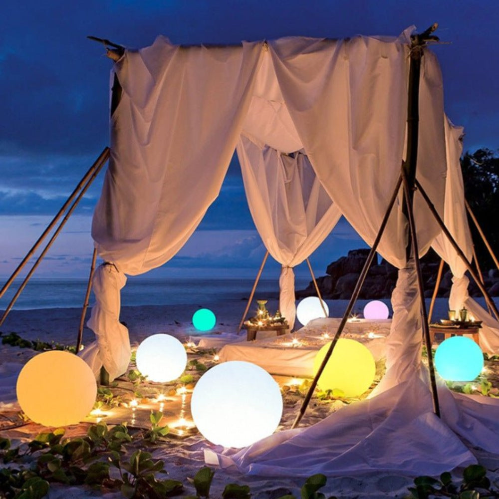 Sphère lumineuse LED rechargeable étanche multicolore ambiance pour jardin terrasse et intérieur moderne | Koossa