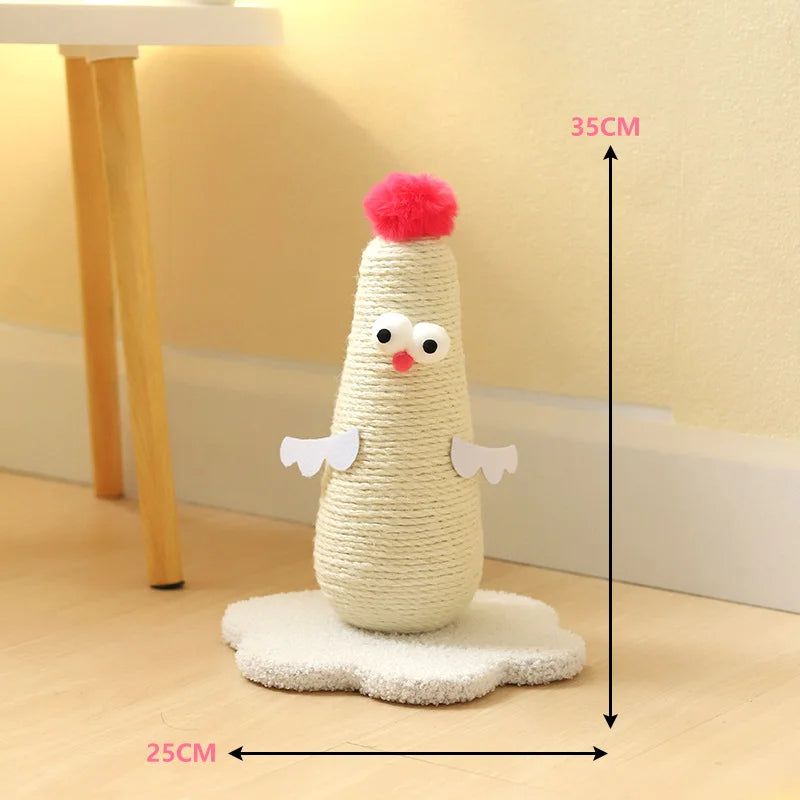 Cat Scratching Post Sisal Chicken Shape Novelty Kitten Scratcher Claw Toy Floor Standing | Koossa