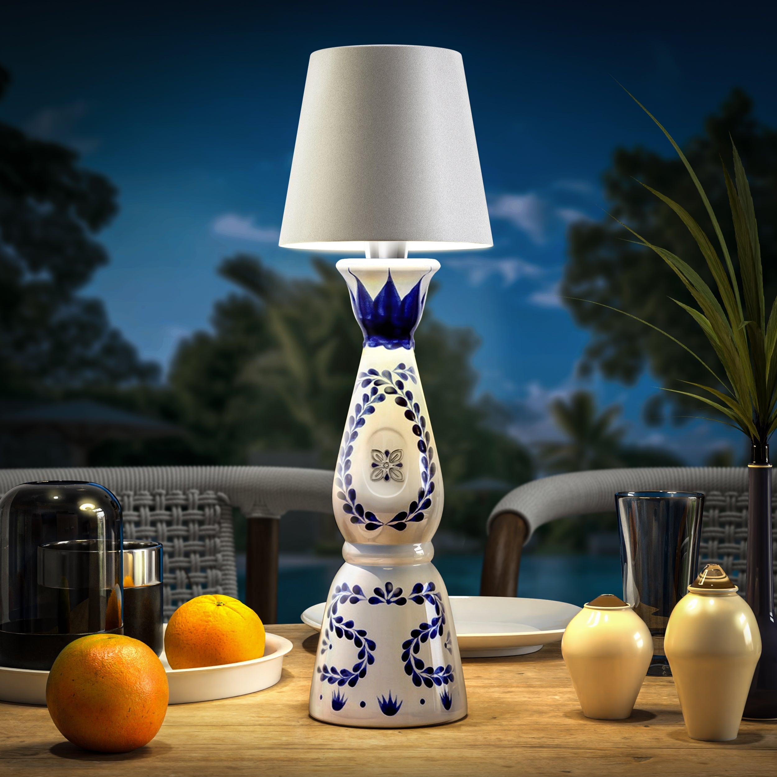 Lampe bouteille sans fil rechargeable LED noir 3000K USB-C pour décoration de table bar restaurant ambiance | Koossa