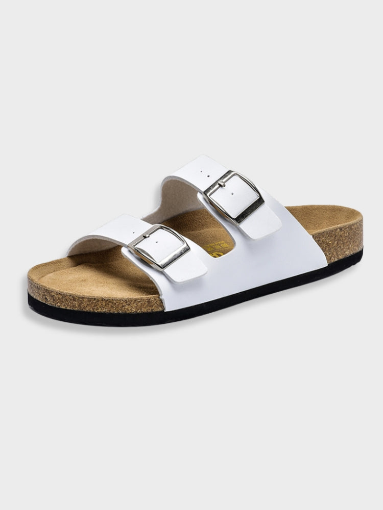 Men's Double-Strap Slide Sandals with Contoured Footbed — Adjustable Summer Slippers for Everyday Comfort | Koossa