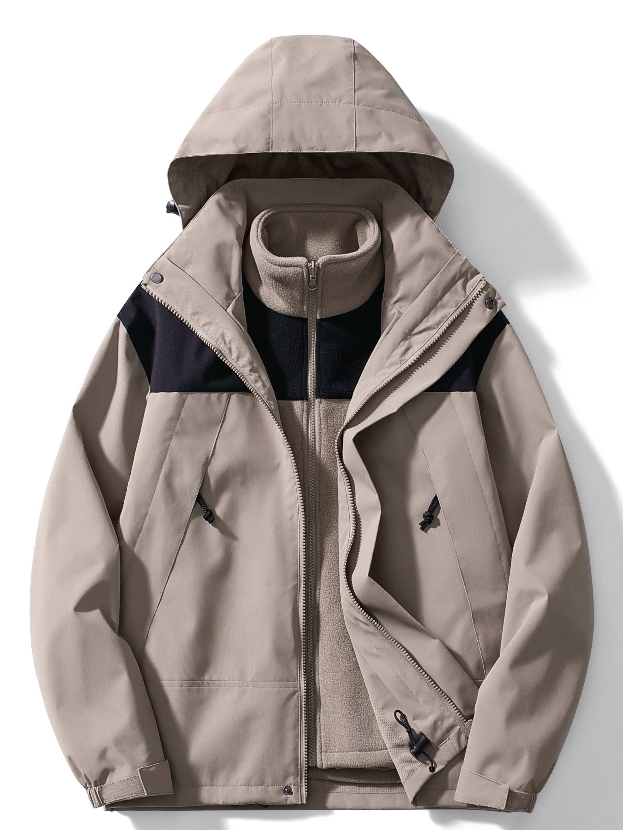 Women's Hooded Winter Jacket — Waterproof Windproof Coat in Black Grey Green Khaki | Koossa