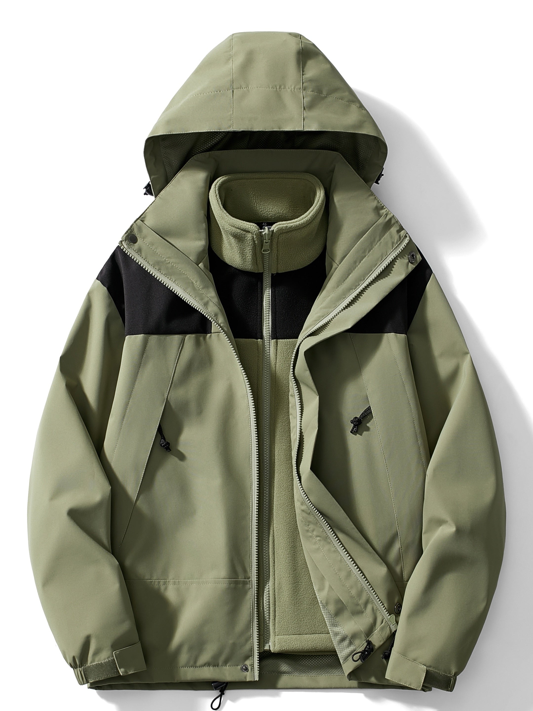 Women's Hooded Winter Jacket — Waterproof Windproof Coat in Black Grey Green Khaki | Koossa