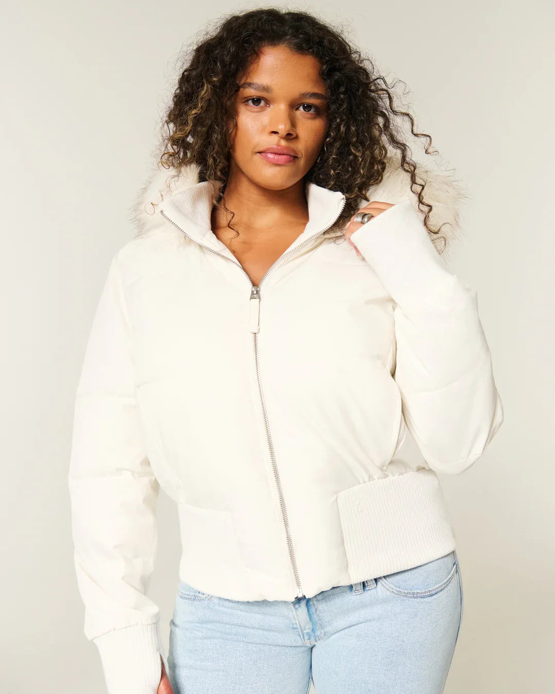 Women's Quilted Winter Puffer Jacket with Detachable Faux Fur Hood — Insulated Warm Coat for Autumn & Winter | Koossa