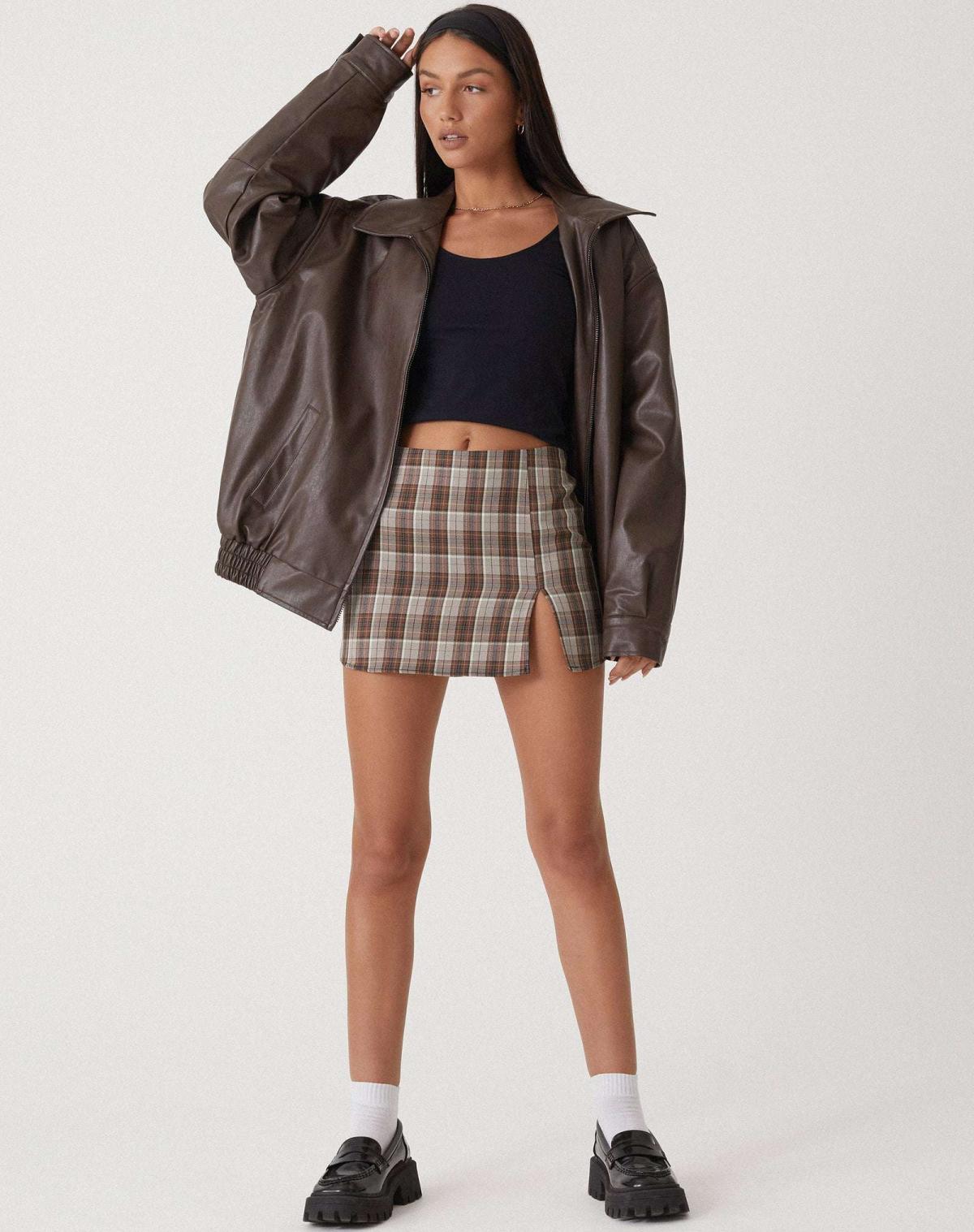 Women's Oversized Faux Leather Jacket — Relaxed Fit Jacket for Summer Evenings & Transitional Weather | Koossa