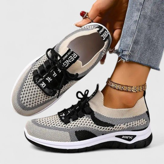 Women's Contoured-Support Mesh Trainers in Multicolour Knit for All-Day Comfort and Everyday Active Wear | Koossa