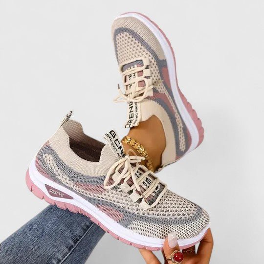 Women's Contoured-Support Mesh Trainers in Multicolour Knit for All-Day Comfort and Everyday Active Wear | Koossa
