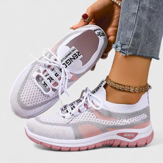 Women's Contoured-Support Mesh Trainers in Multicolour Knit for All-Day Comfort and Everyday Active Wear | Koossa