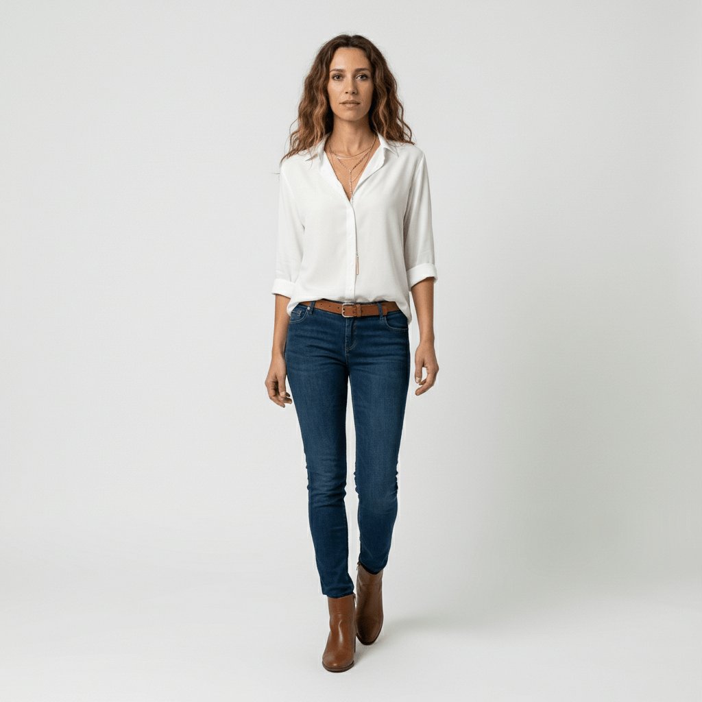 Women's Relaxed-Fit Button-Through Shirt in Classic Grey | Smart-Casual Blouse with Rollable Cuffs for Office, Weekend, and Evening Wear | Koossa