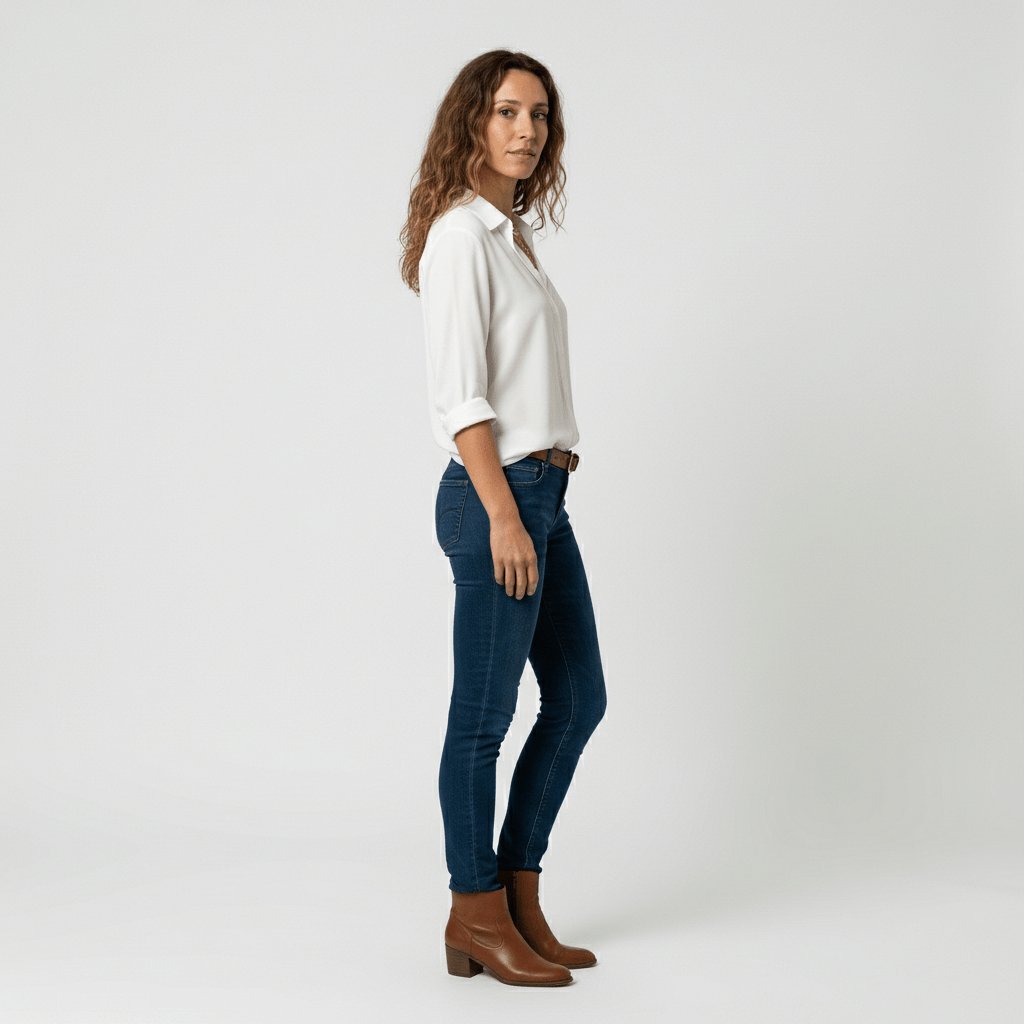 Women's Relaxed-Fit Button-Through Shirt in Classic Grey | Smart-Casual Blouse with Rollable Cuffs for Office, Weekend, and Evening Wear | Koossa