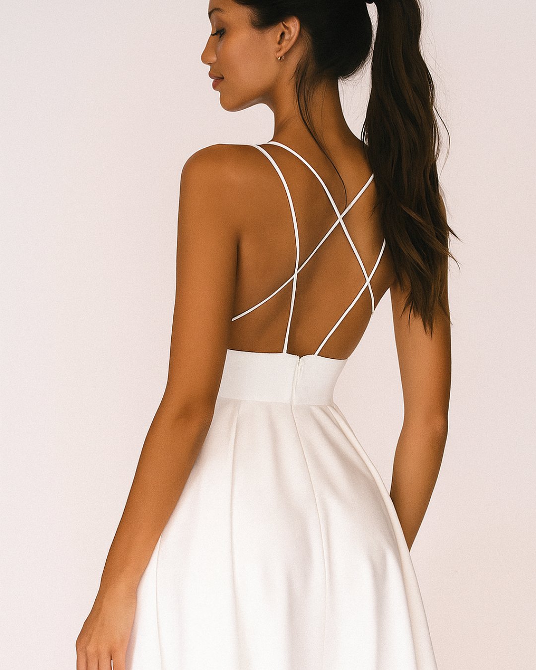 Women's Sweetheart Neckline Midi Dress with Delicate Straps – Elegant A-Line Silhouette for Special Occasions, Garden Parties, Wedding Guest Attire | Koossa