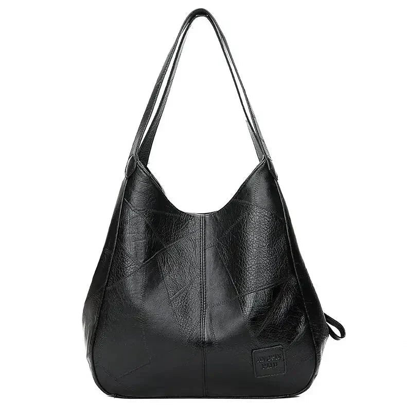 Vintage Leather Slouch Shoulder Bag with Drawstring Detail – Spacious Everyday Handbag for Women | Koossa
