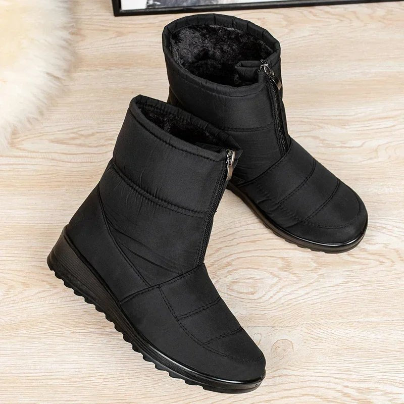 Quilted Ankle Boots with Side Zip and Water-Resistant Finish for Winter Walking, Weekend Errands, and Rainy Day Town Outings | Koossa
