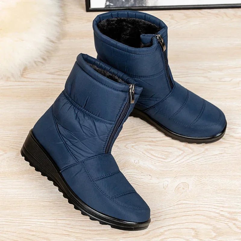 Quilted Ankle Boots with Side Zip and Water-Resistant Finish for Winter Walking, Weekend Errands, and Rainy Day Town Outings | Koossa