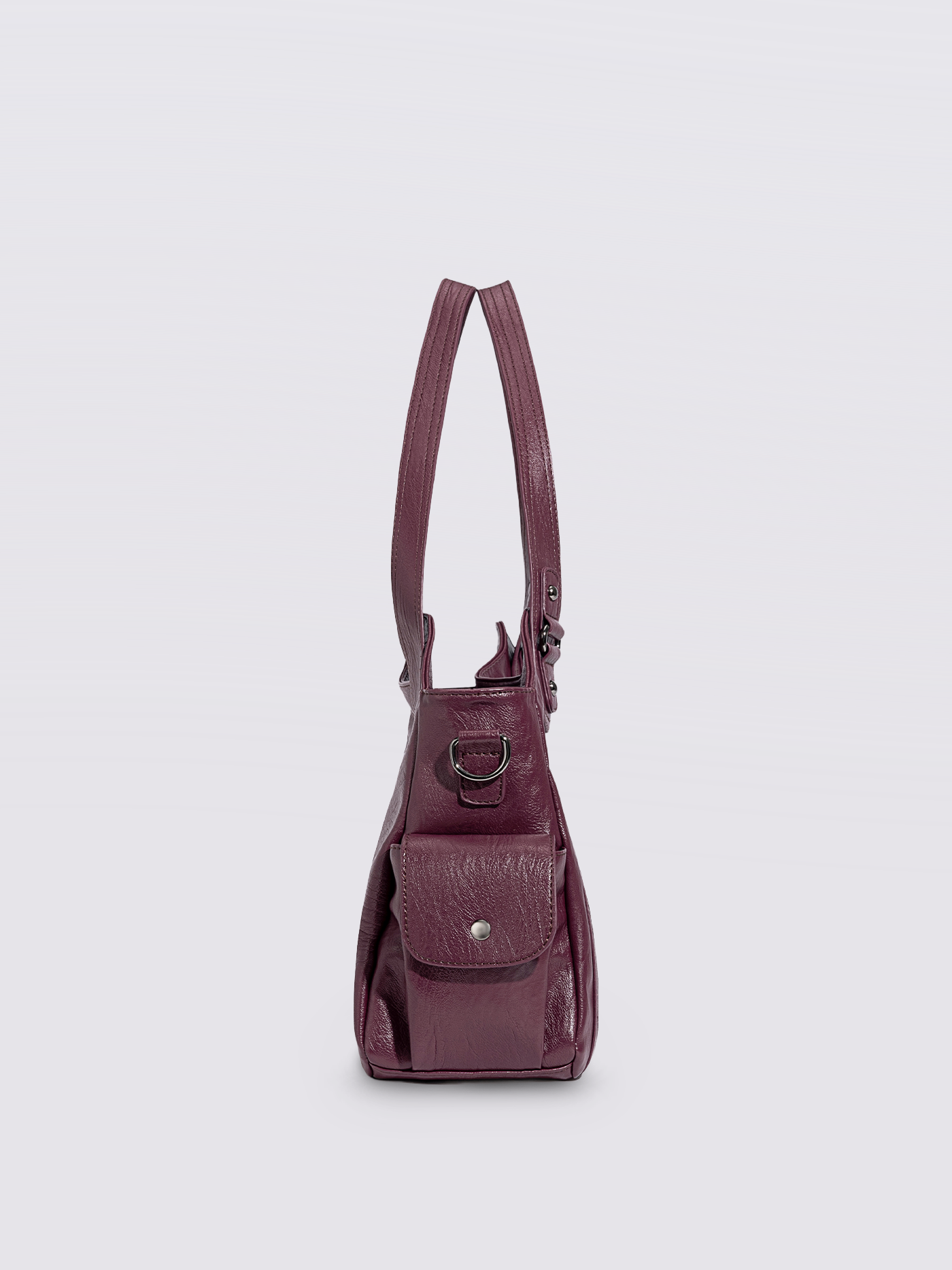 Structured Leather-Look Tote with Detachable Crossbody Strap in Black for Work and Weekend | Koossa