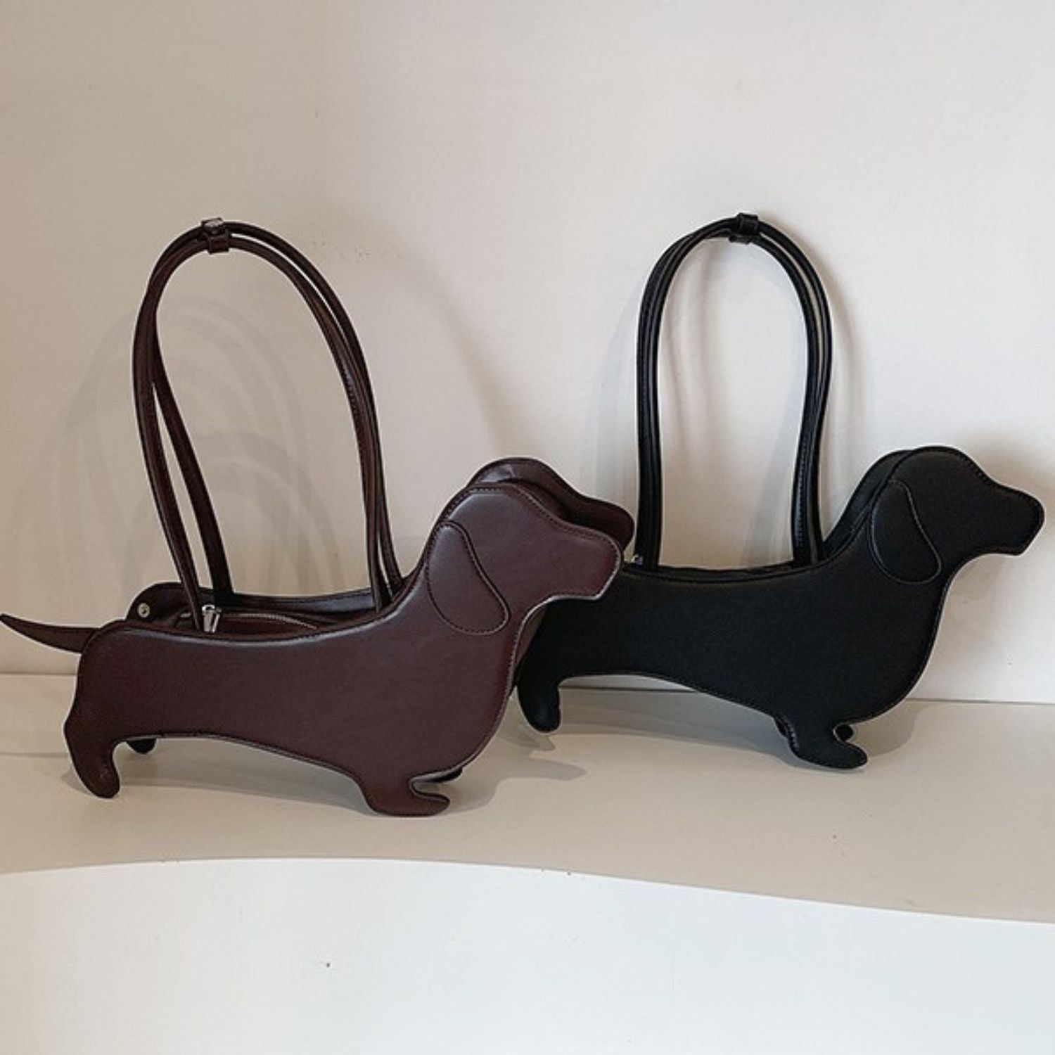 Dachshund Shaped Handbag Novelty Shoulder Bag Women Structured Tote Sausage Dog Purse Adjustable Strap Dachshund Lover Gift Bag | Koossa