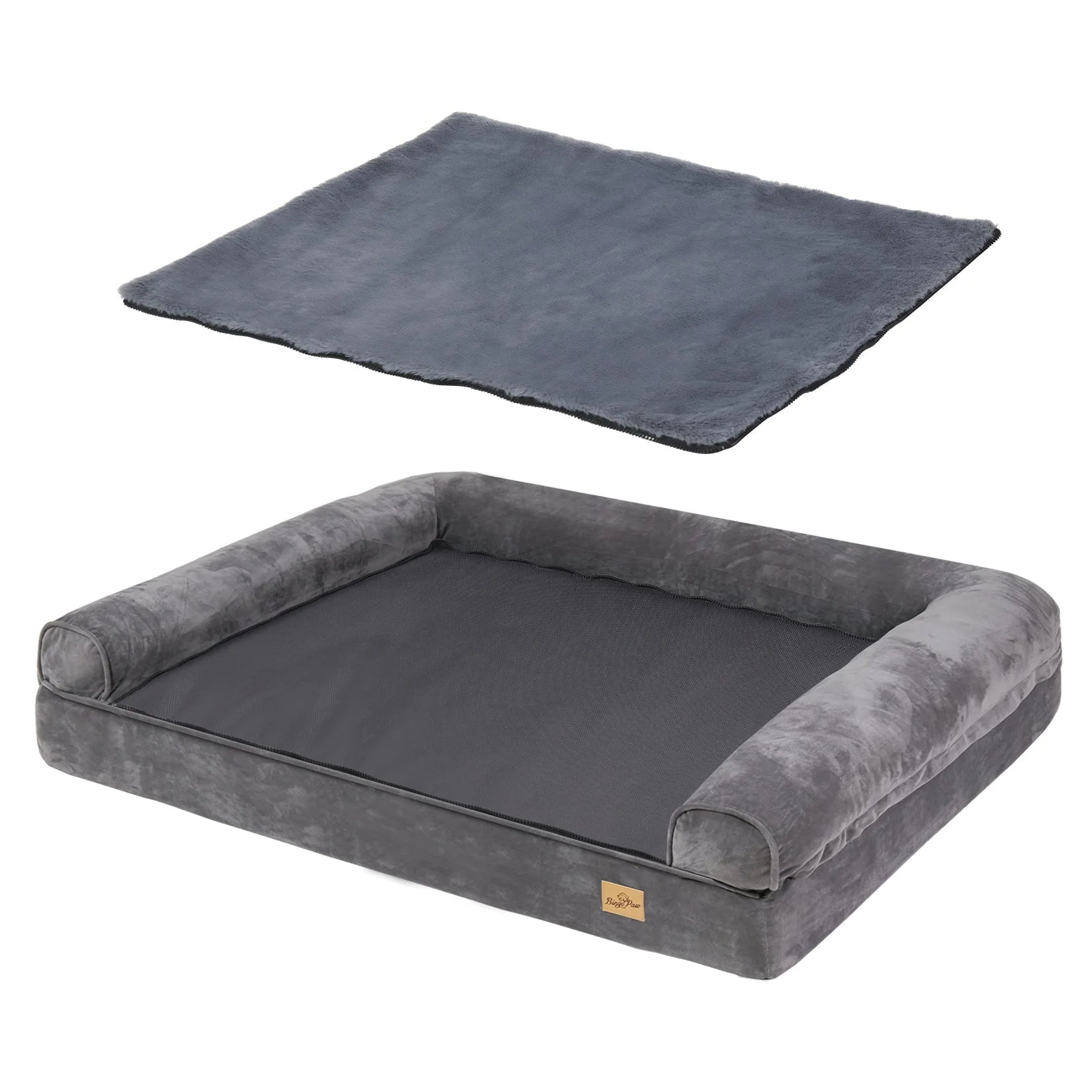 Dog Bed Memory Foam Orthopaedic Bolster L XL Waterproof Washable Large Dogs Joint Support Anti-Slip Sofa Bed | Koossa