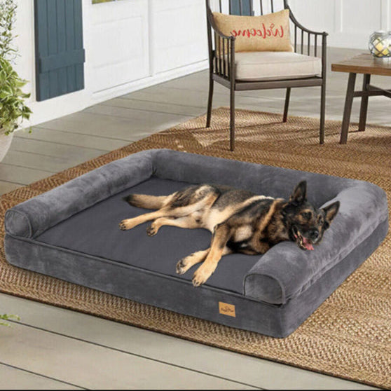 Dog Bed Memory Foam Orthopaedic Bolster L XL Waterproof Washable Large Dogs Joint Support Anti-Slip Sofa Bed | Koossa