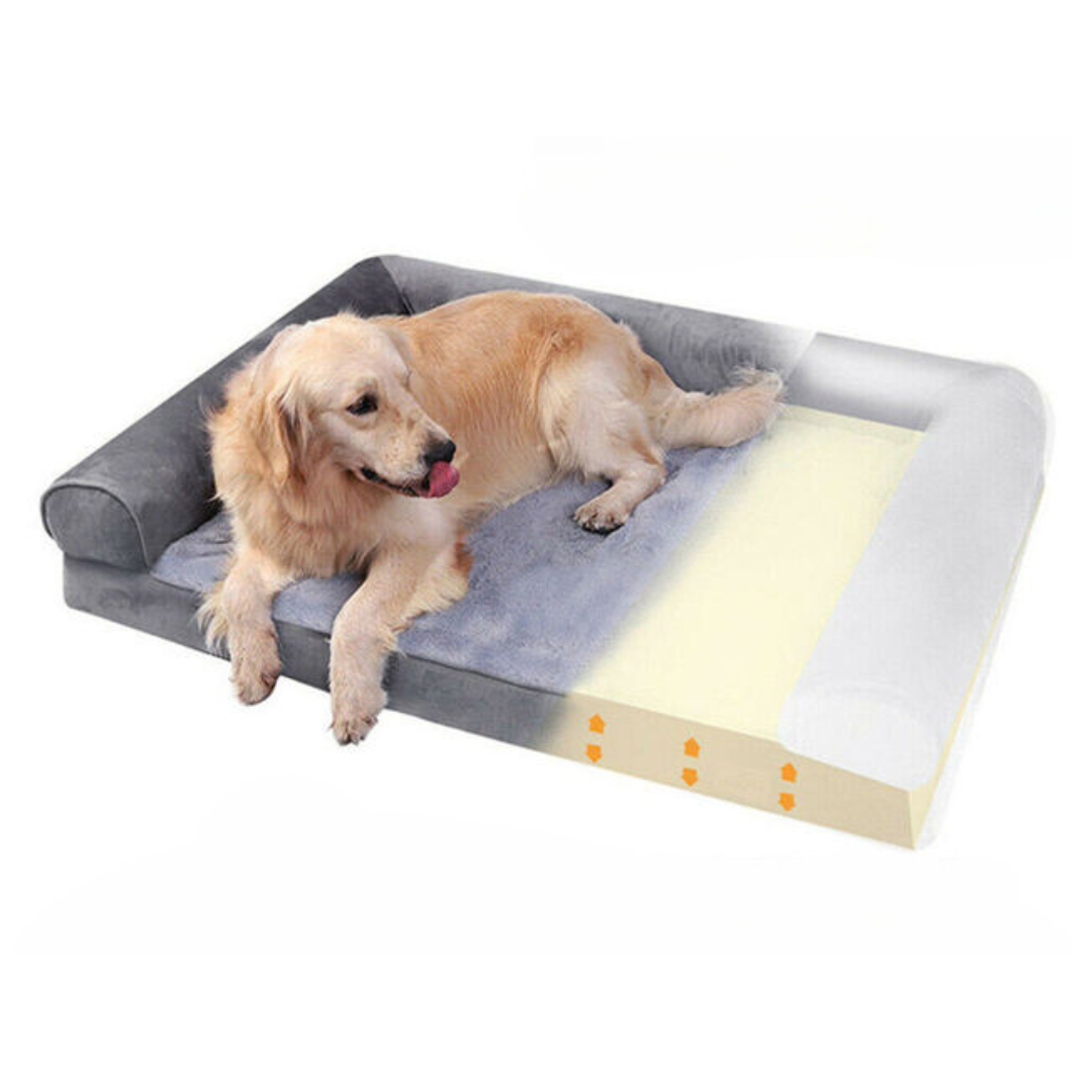 Dog Bed Memory Foam Orthopaedic Bolster L XL Waterproof Washable Large Dogs Joint Support Anti-Slip Sofa Bed | Koossa