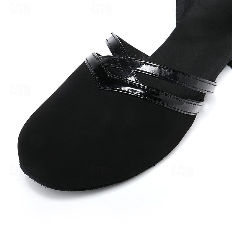 Women's Black Dance Shoes — Elegant Ballroom Shoes with Adjustable Ankle Strap for Latin & Ballroom Dancing | Koossa