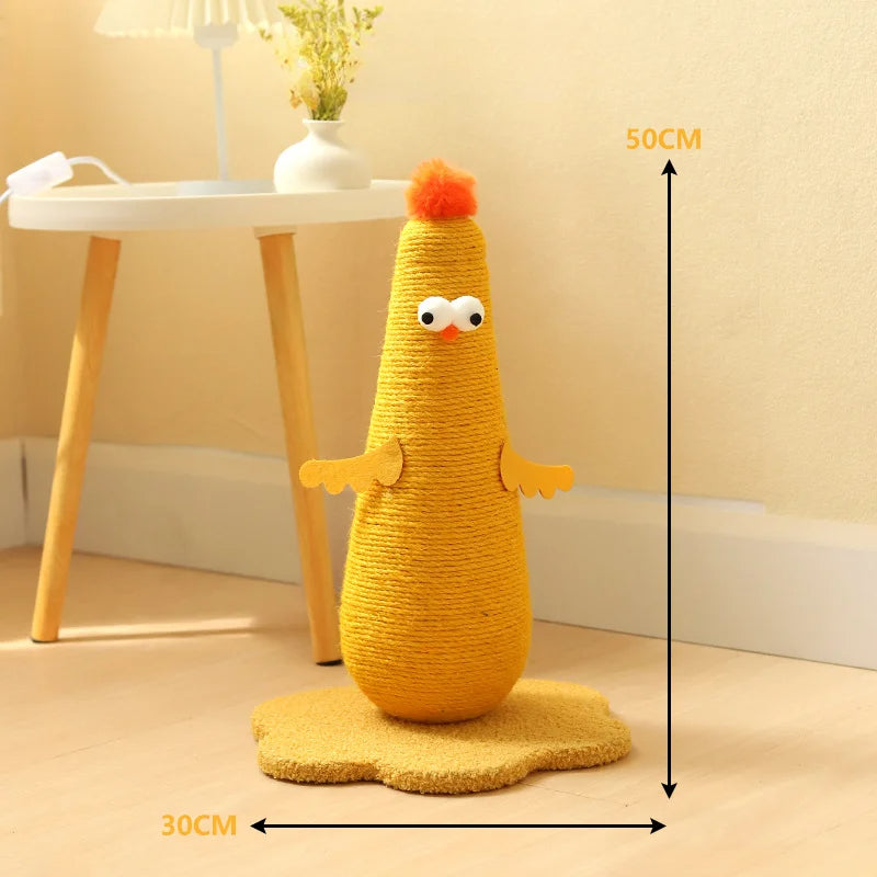 Cat Scratching Post Sisal Chicken Shape Novelty Kitten Scratcher Claw Toy Floor Standing | Koossa