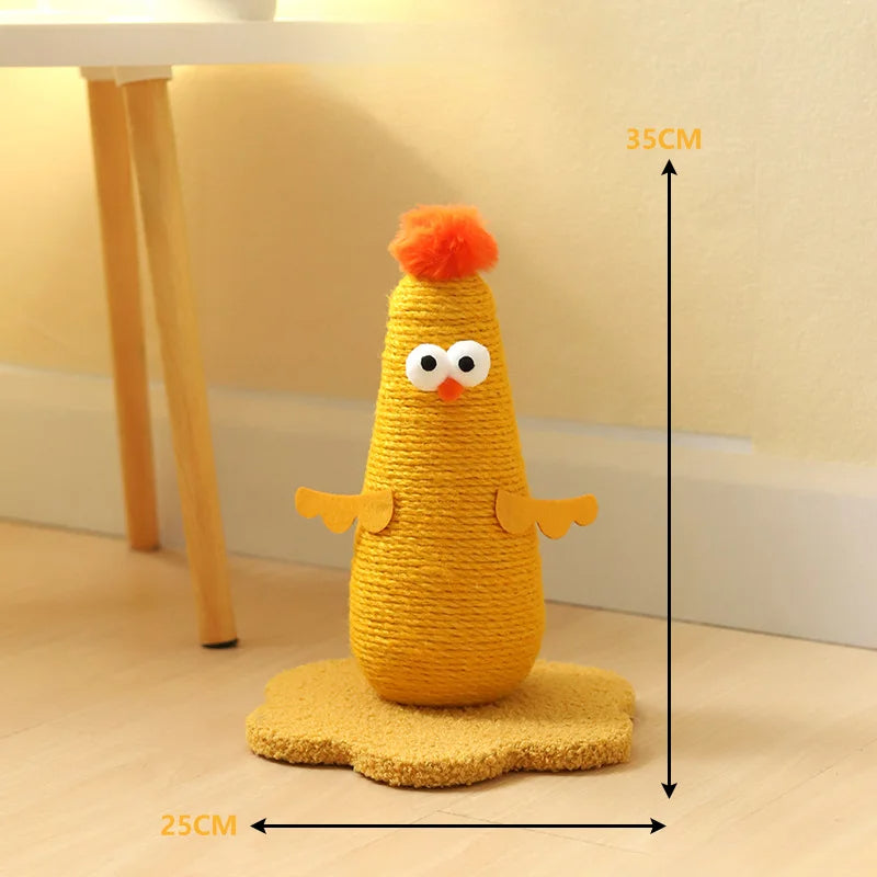 Cat Scratching Post Sisal Chicken Shape Novelty Kitten Scratcher Claw Toy Floor Standing | Koossa